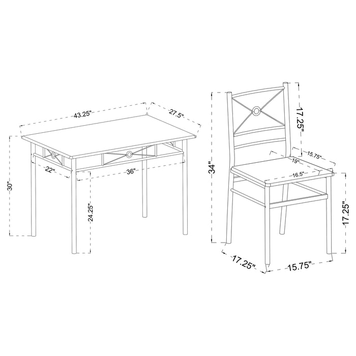 Anna 5 Pc Dining Set