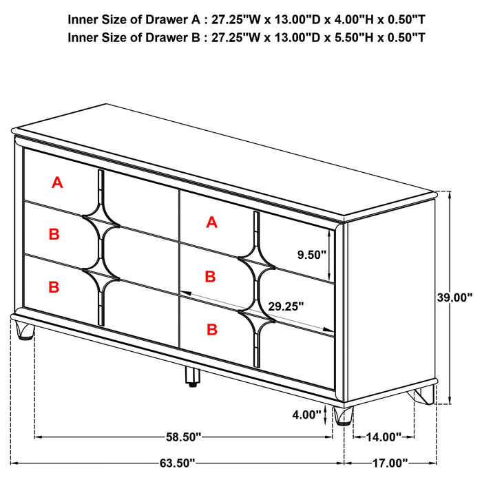 Olivia 4 Pc Bedroom Set