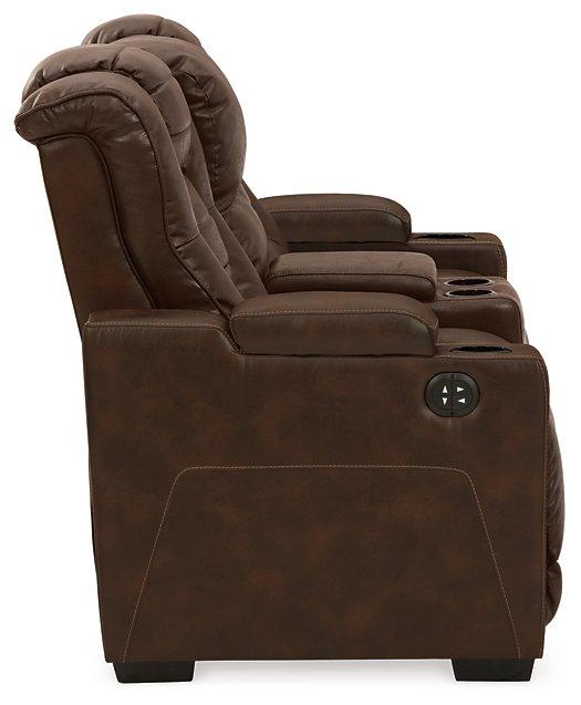 Owner's Box Power Reclining Loveseat with Console