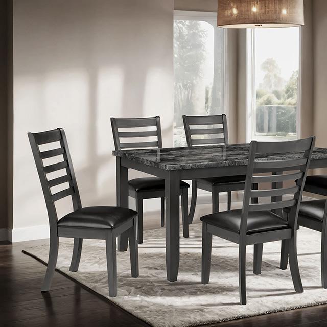 Adia 7 Pc Dinning Table Set Grey & Brown