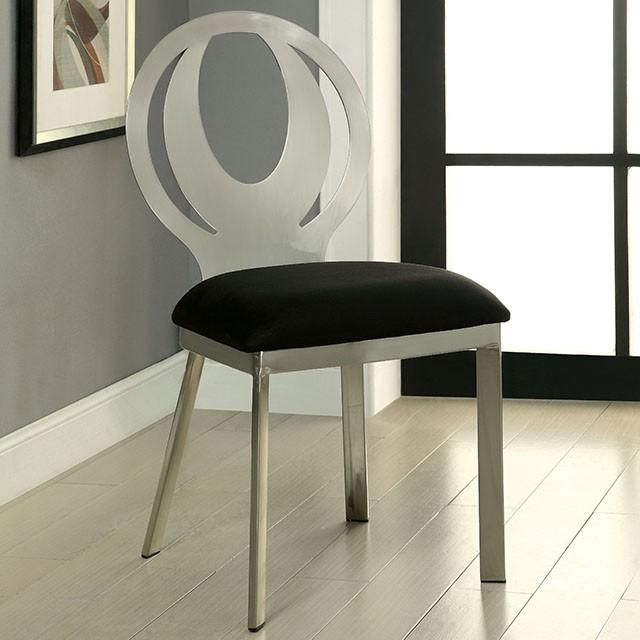 ORLA Silver/Black Side Chair (2/CTN)