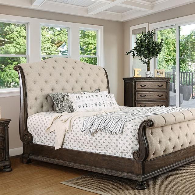 LYSANDRA Beige/Rustic Natural Tone Queen Bed image