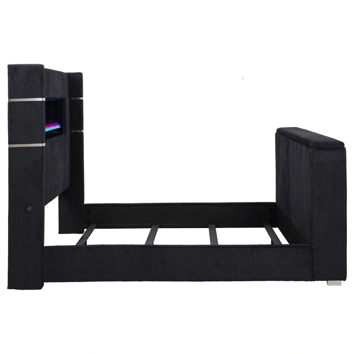 Tisdall Wingback TV Bed with Flame Visualizer